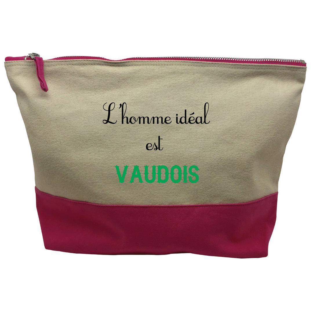 pochette rose motif L'homme ideal Vaudois