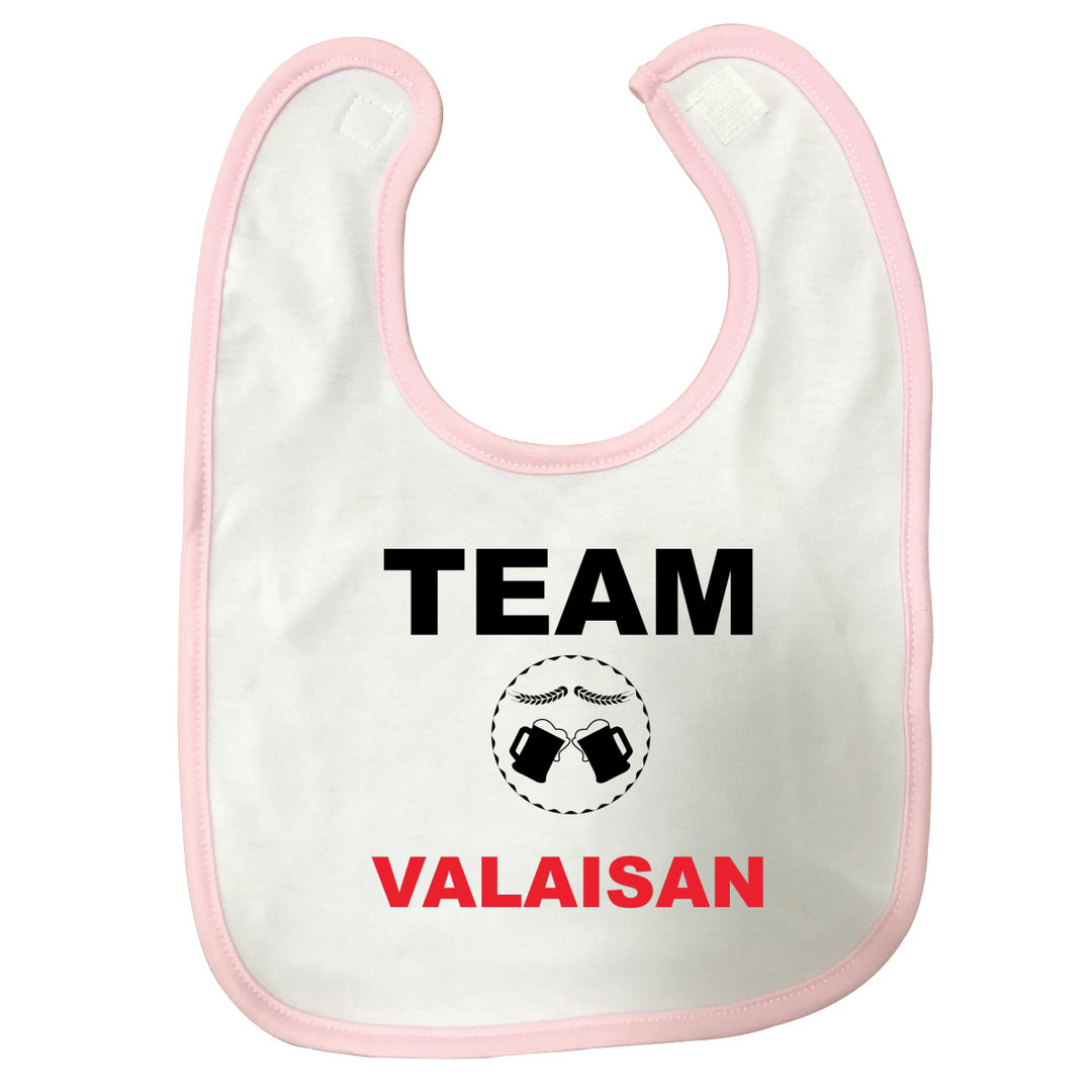 Bavoir bébé Team valaisan Rose