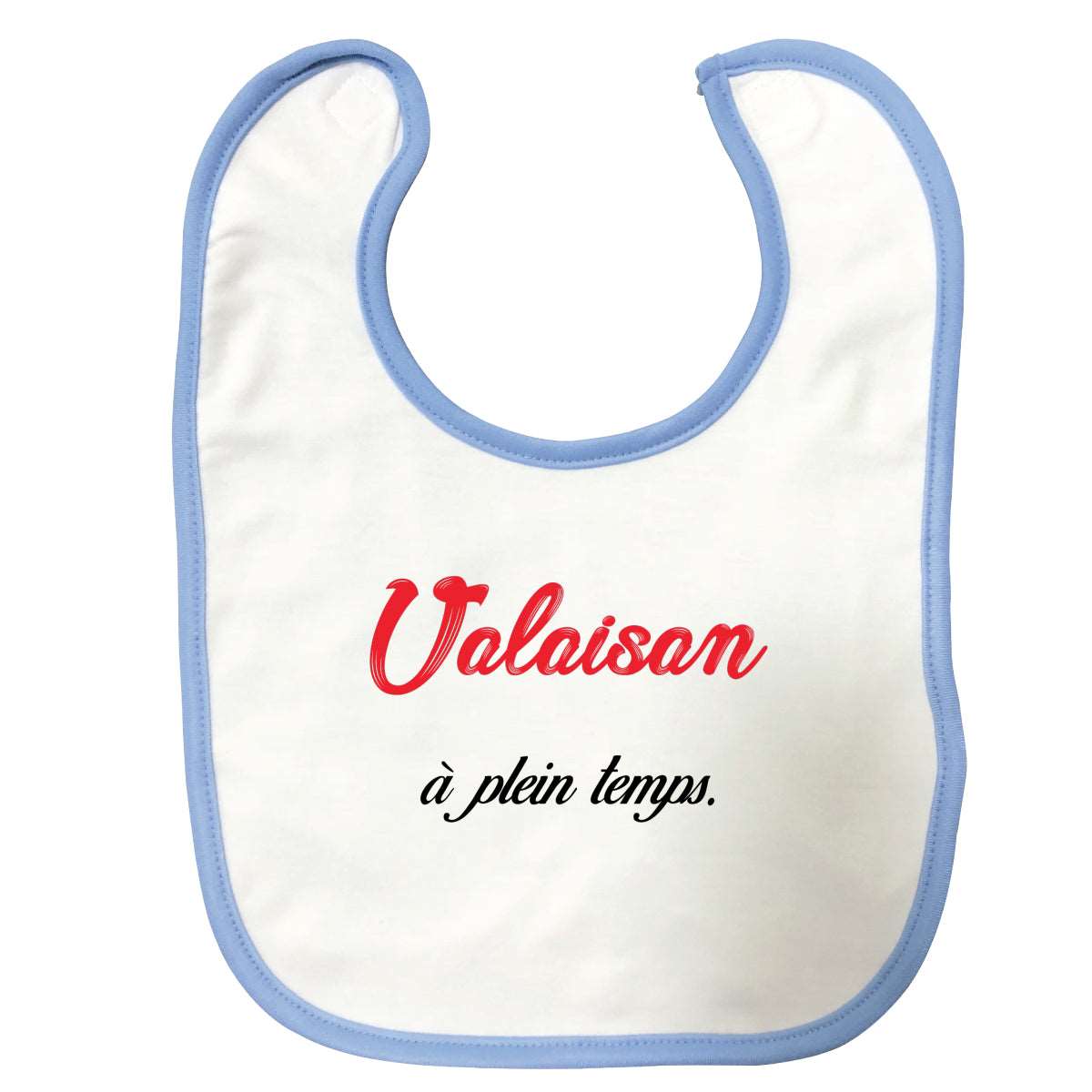 Bavoir bébé Valaisan a plein temps Bleu
