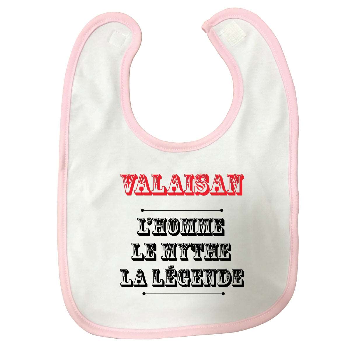 Bavoir bébé Valaisan l'homme le mythe la légende Rose