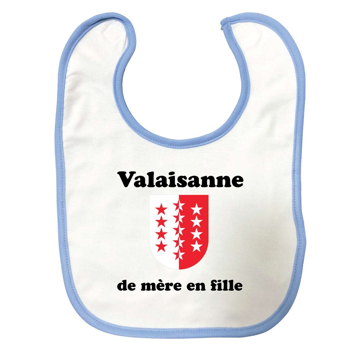 Bavoir bébé Valaisanne de mere en fille Bleu