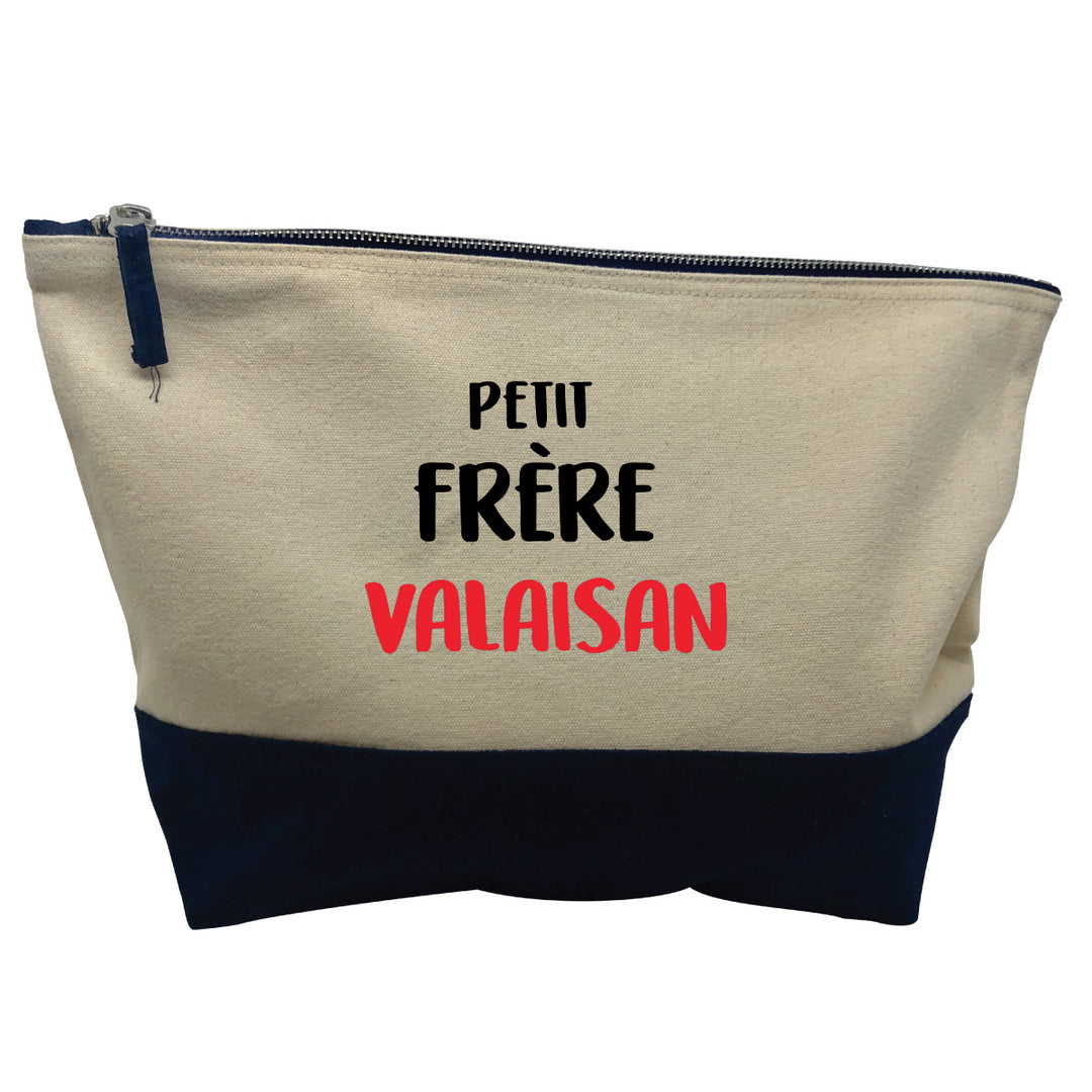 pochette bleue motif Petit frere Valaisan