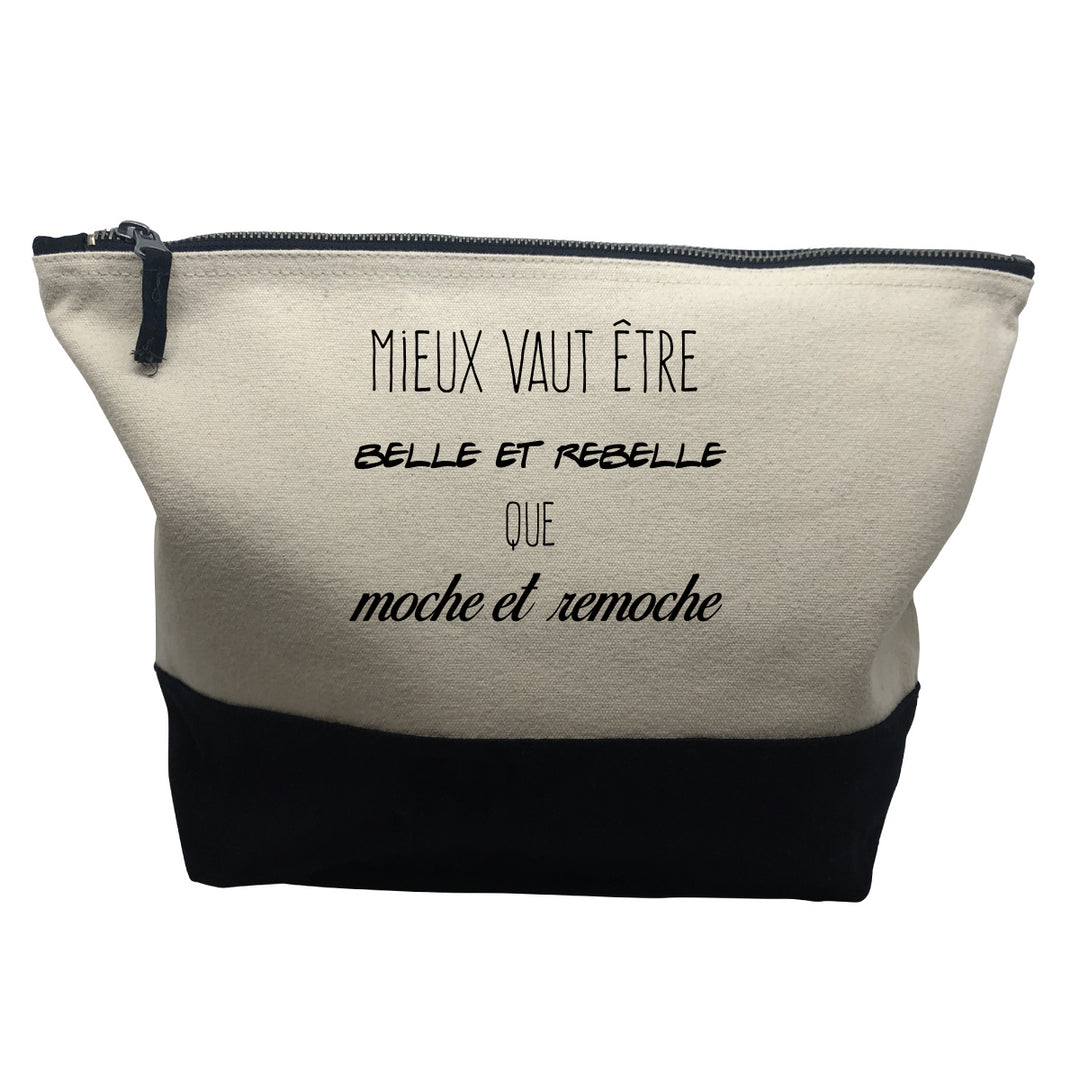 pochette noire motif Belle et rebelle