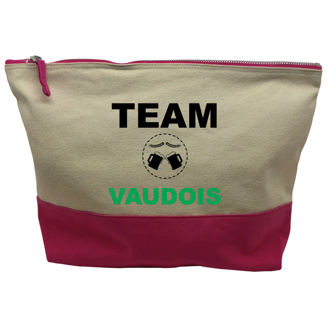 pochette rose motif Team vaudois