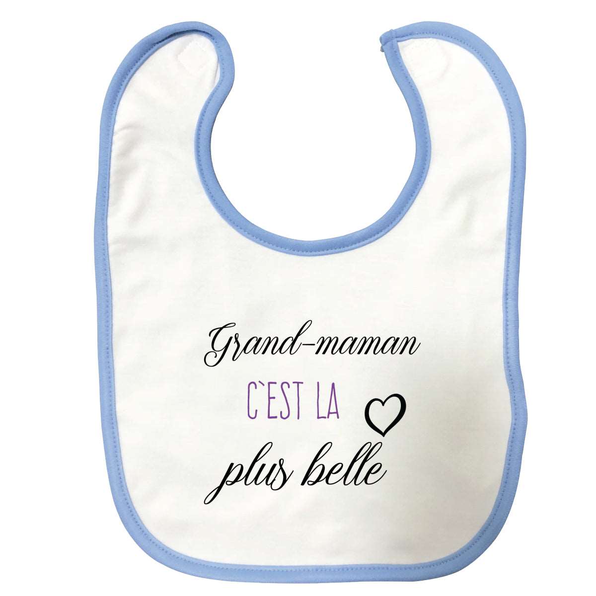 Bavoir bébé Grand maman c'est la plus belle Bleu