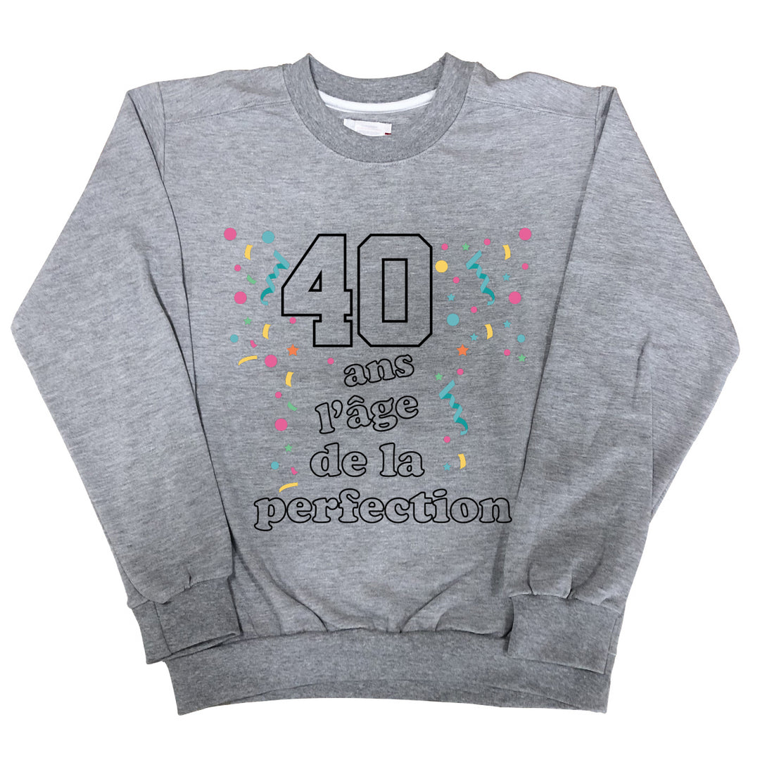 Sweat Femme 40 ans gris