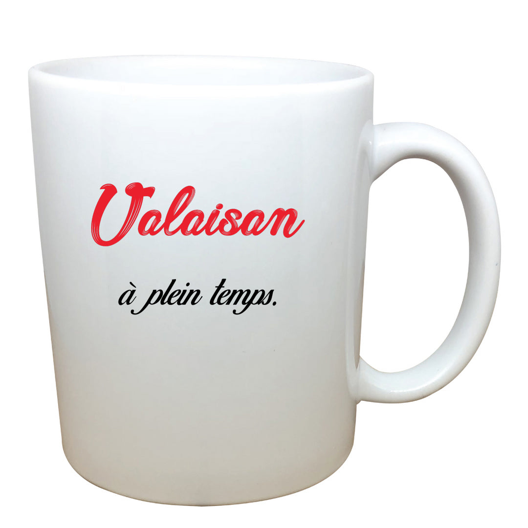 tasse blanche Valaisan a plein temps