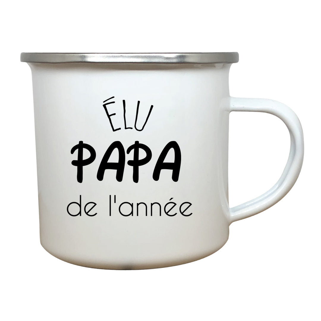 tasse émail Elu Papa de l'annee