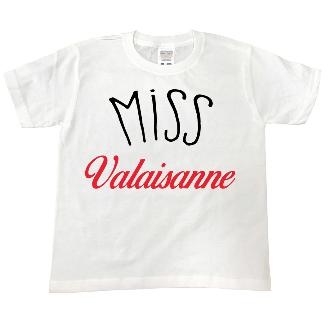 T Shirt enfant Miss valaisanne blanc