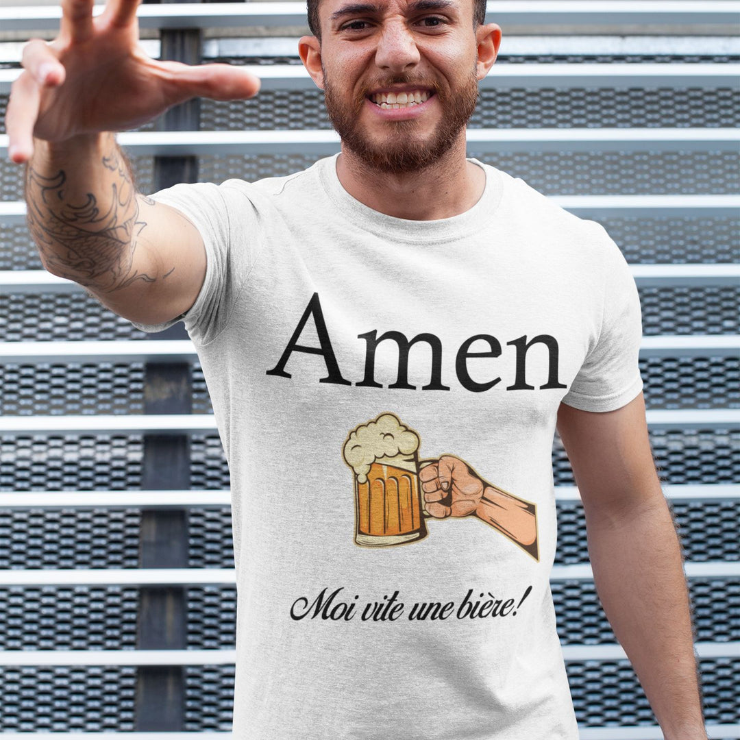 T-shirt homme Amen moi vite une bière