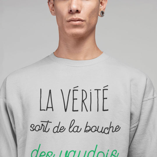 Sweat Homme La verite sort de la bouche des vaudois gris