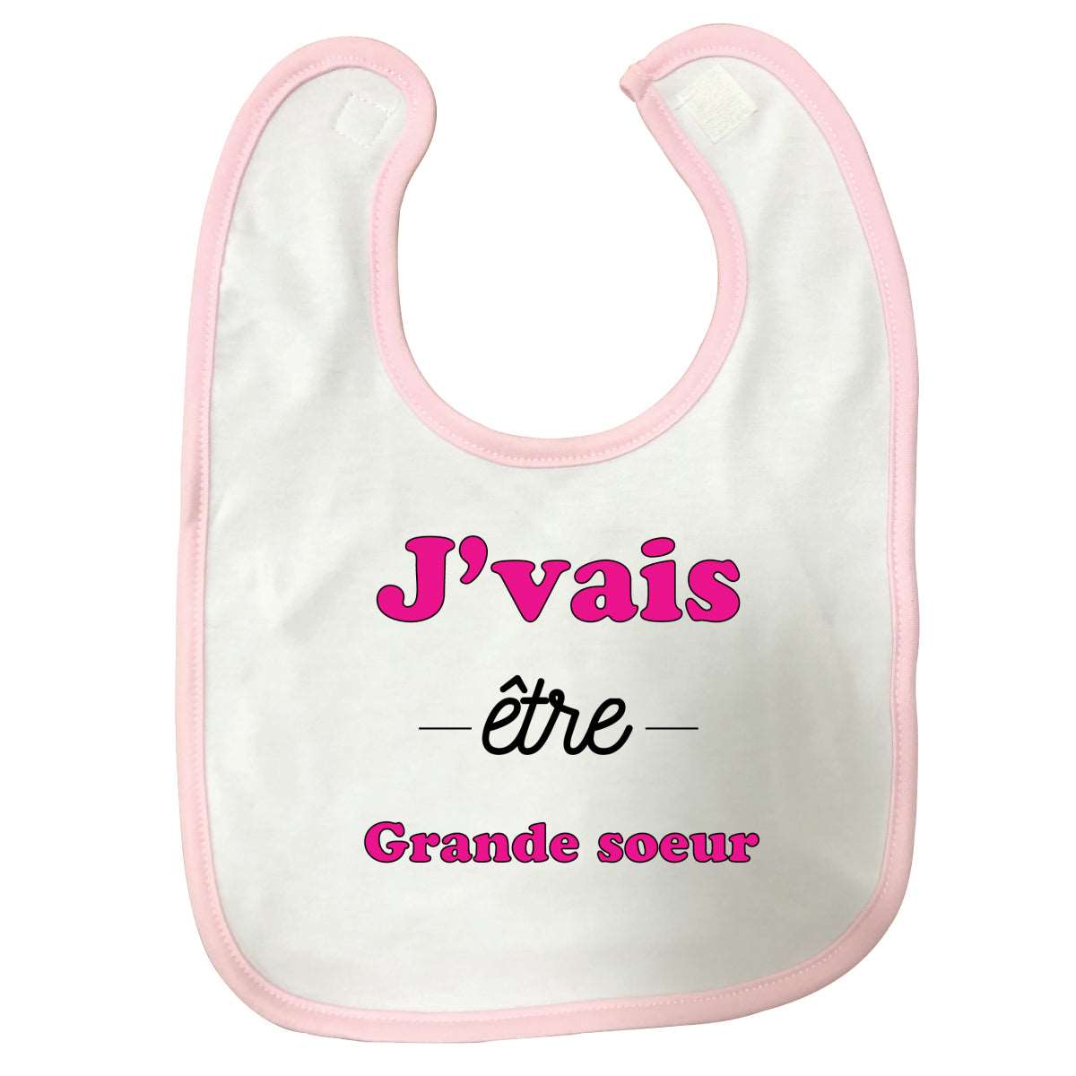 Bavoir bébé J'vais etre grande soeur Rose