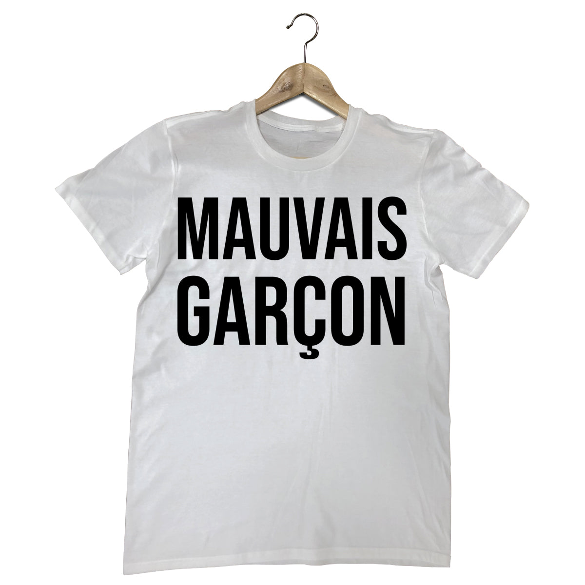 t shirt homme Mauvais garcon blanc personnalis