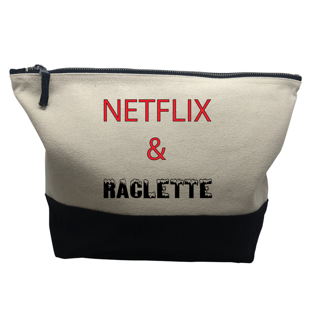 pochette noire motif Netflix and Raclette
