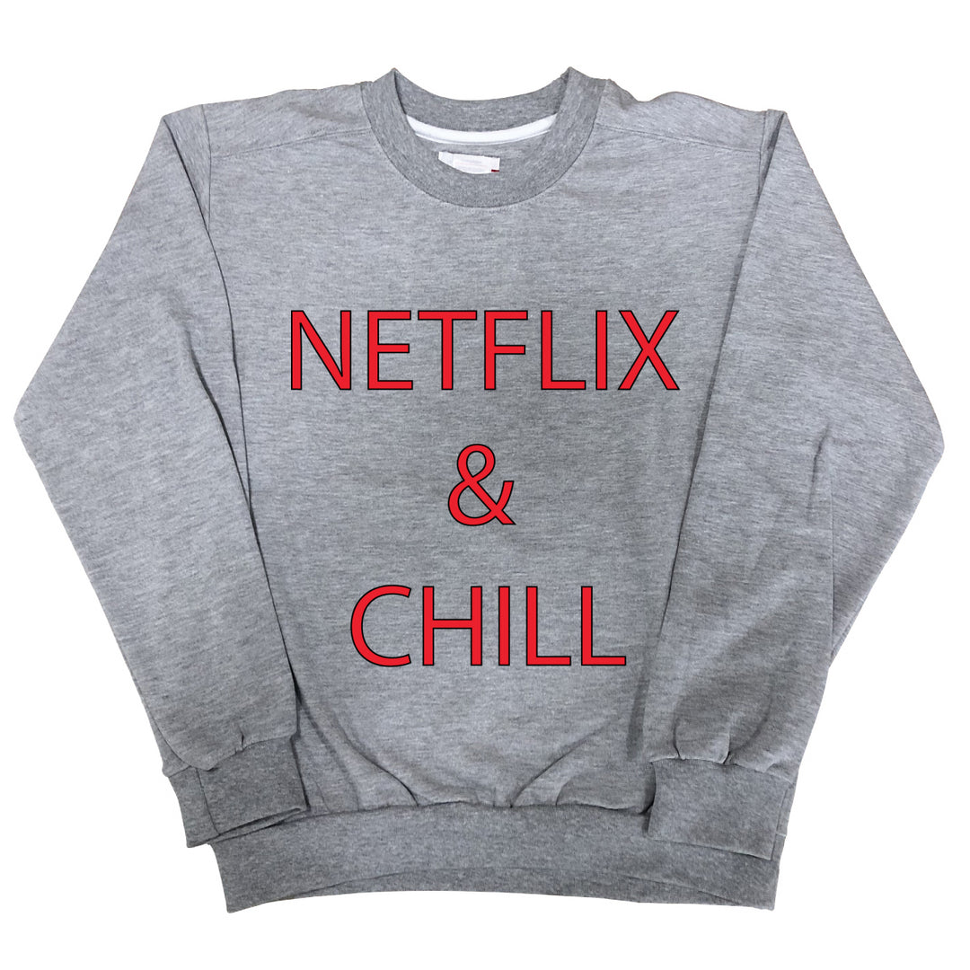 Sweat Femme Netflix and chill gris