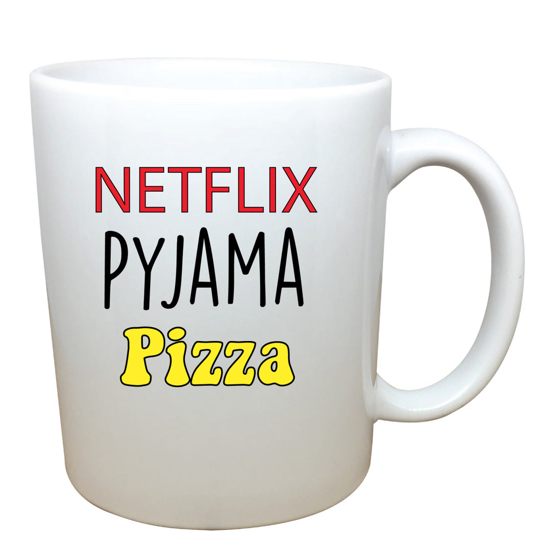tasse blanche Netflix Pyjama Pizza