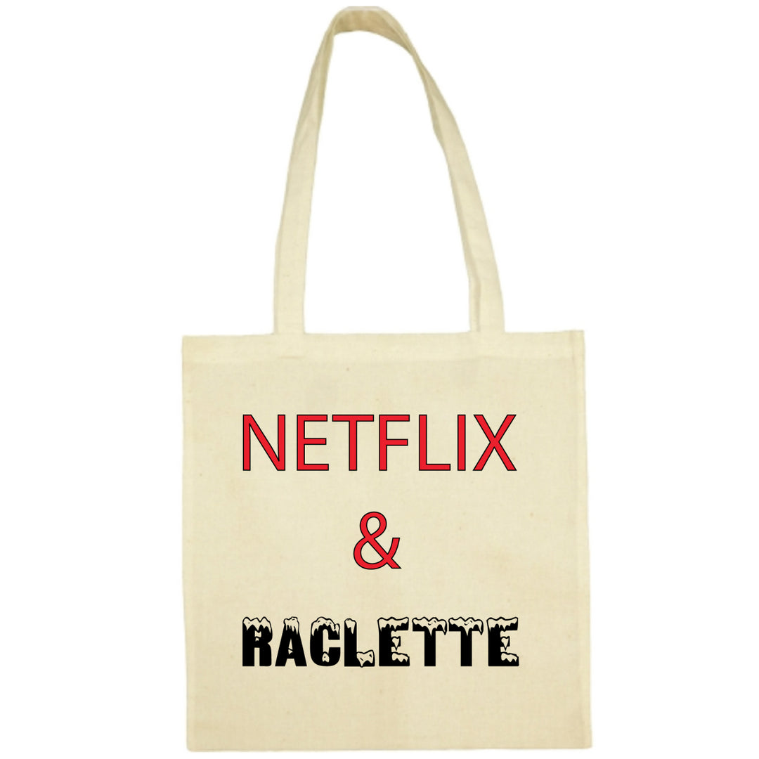 Tote Bag Netflix and Raclette écru
