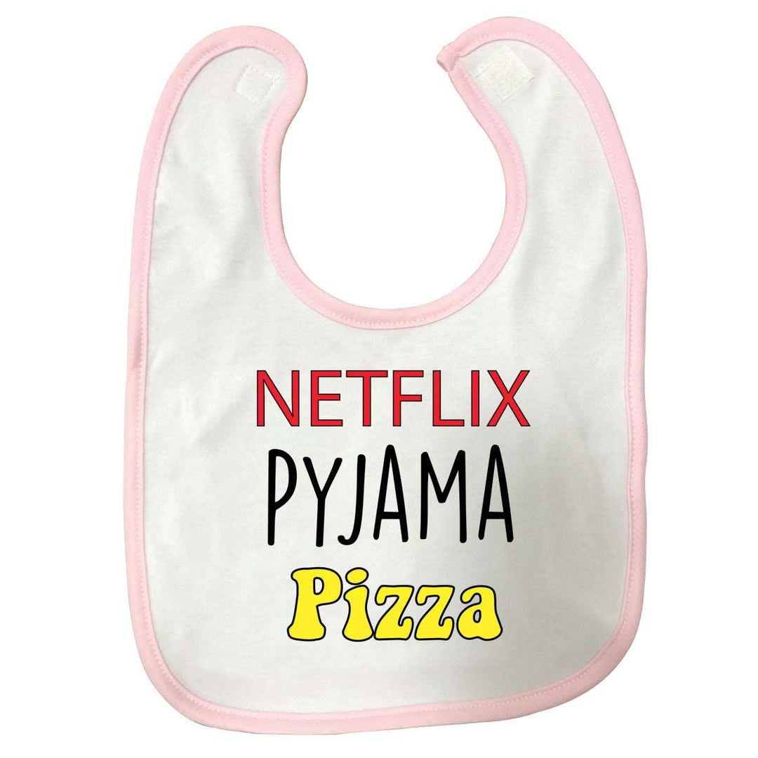 Bavoir bébé Netflix Pyjama Pizza Rose