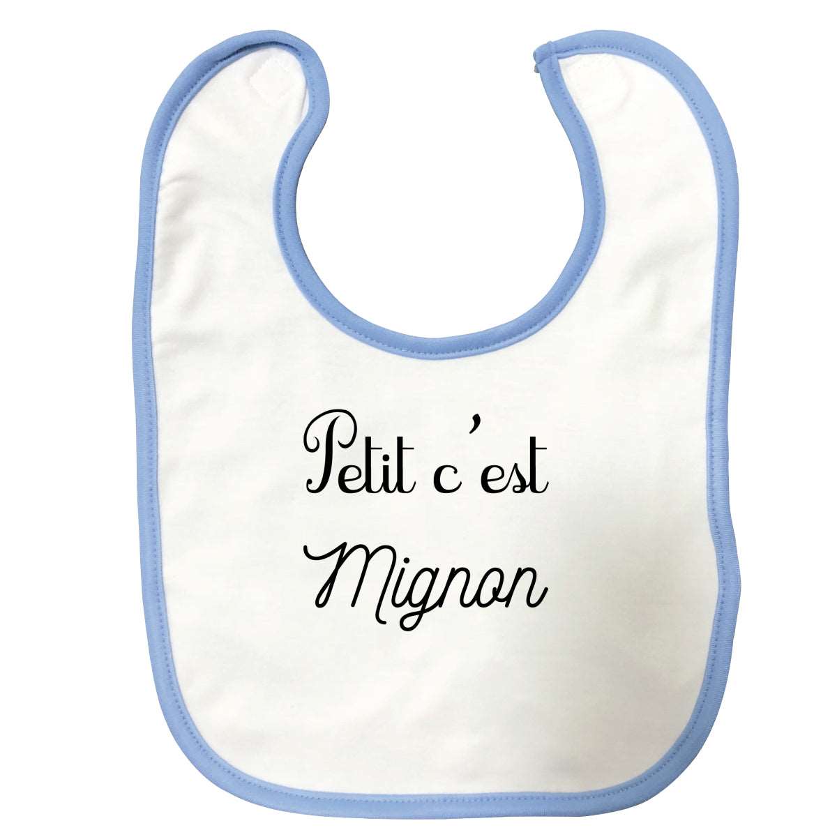 Bavoir bébé Petit c'est mignon Bleu