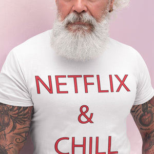 T Shirt Homme Netflix and chill blanc