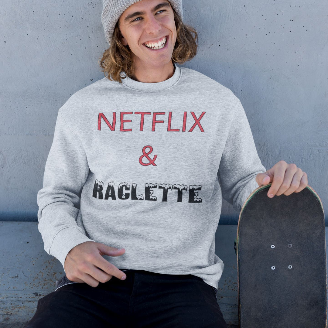 Sweat Homme Netflix and Raclette gris