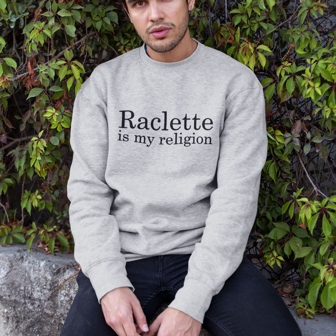 Sweat Homme raclette is my religion gris