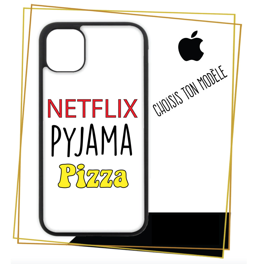 Coque iPhone Netflix Pyjama Pizza