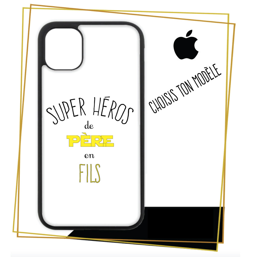 Coque iPhone Super heros de pere en fils