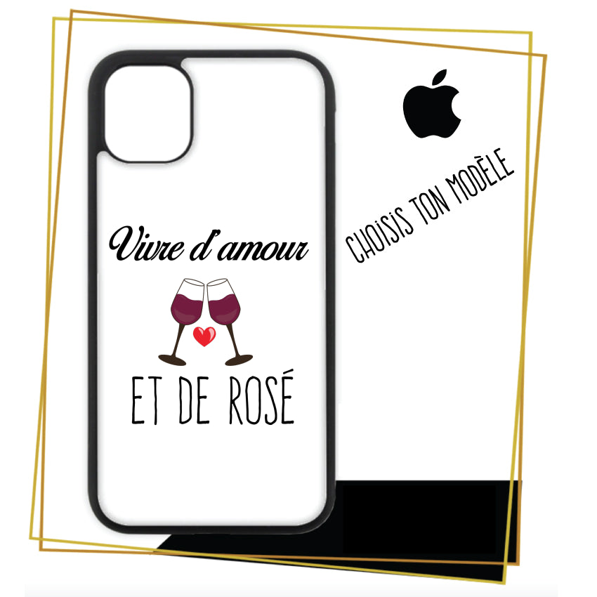 Coque iPhone vivre d'amour et de rose