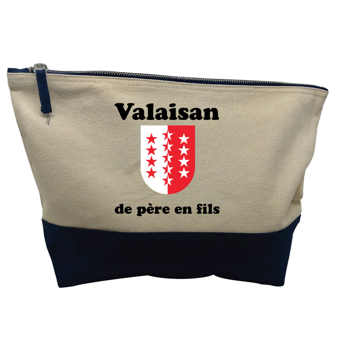 pochette bleue Valaisan de pere en fils