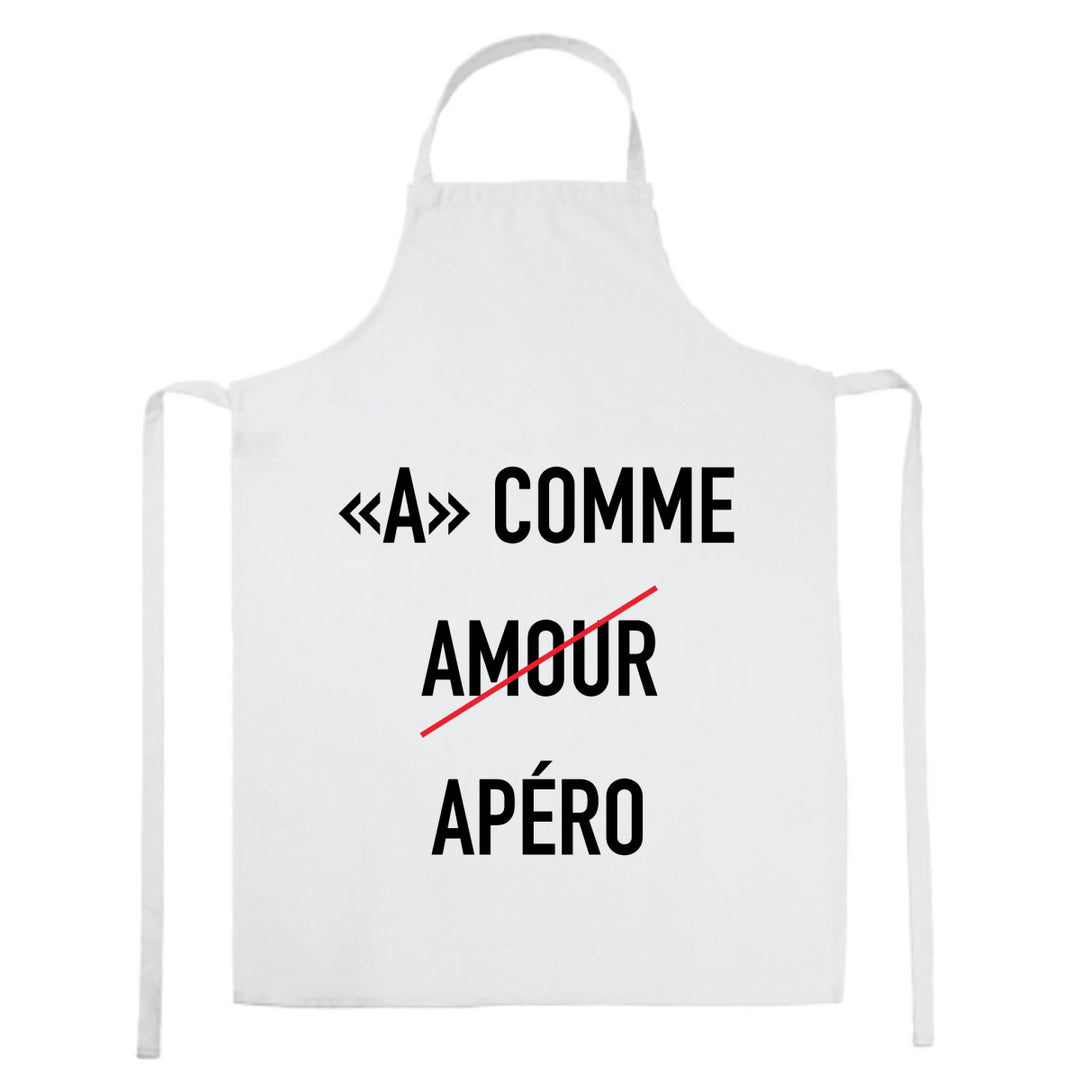 Tablier de cuisine A comme amour