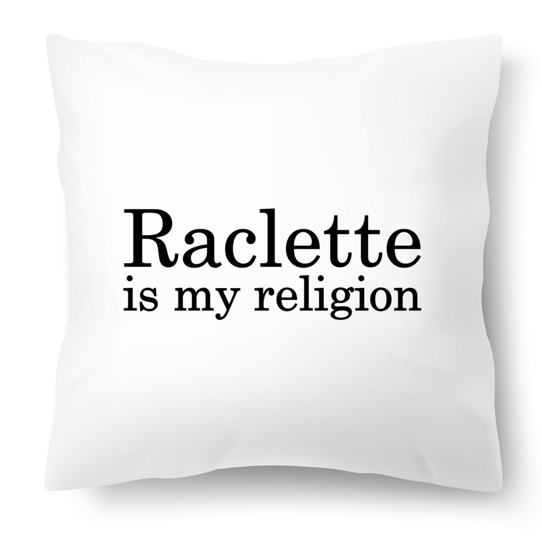 Housse de coussin raclette is my religion