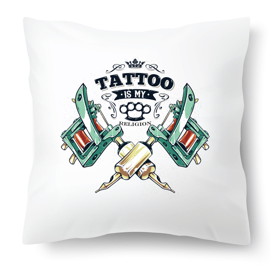 Housse de coussin Tattoo is my religion