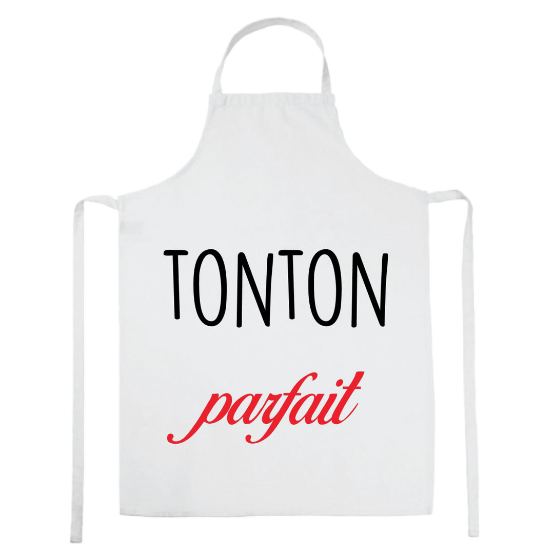 tablier de cuisine Tonton-parfait blanc