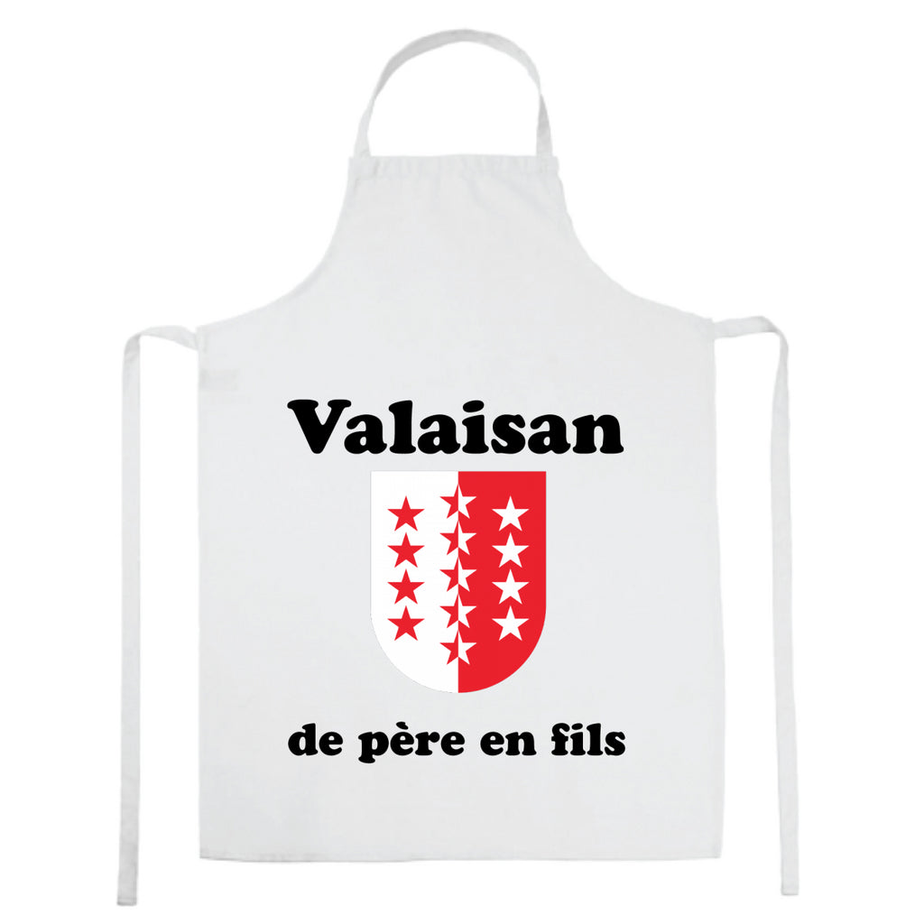 tablier de cuisine Valaisan-l'homme-le-mythe-la-légende blanc