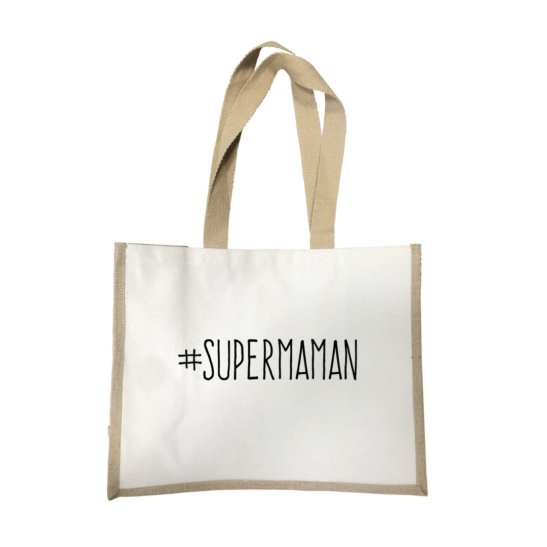 Grand sac Supermaman écru