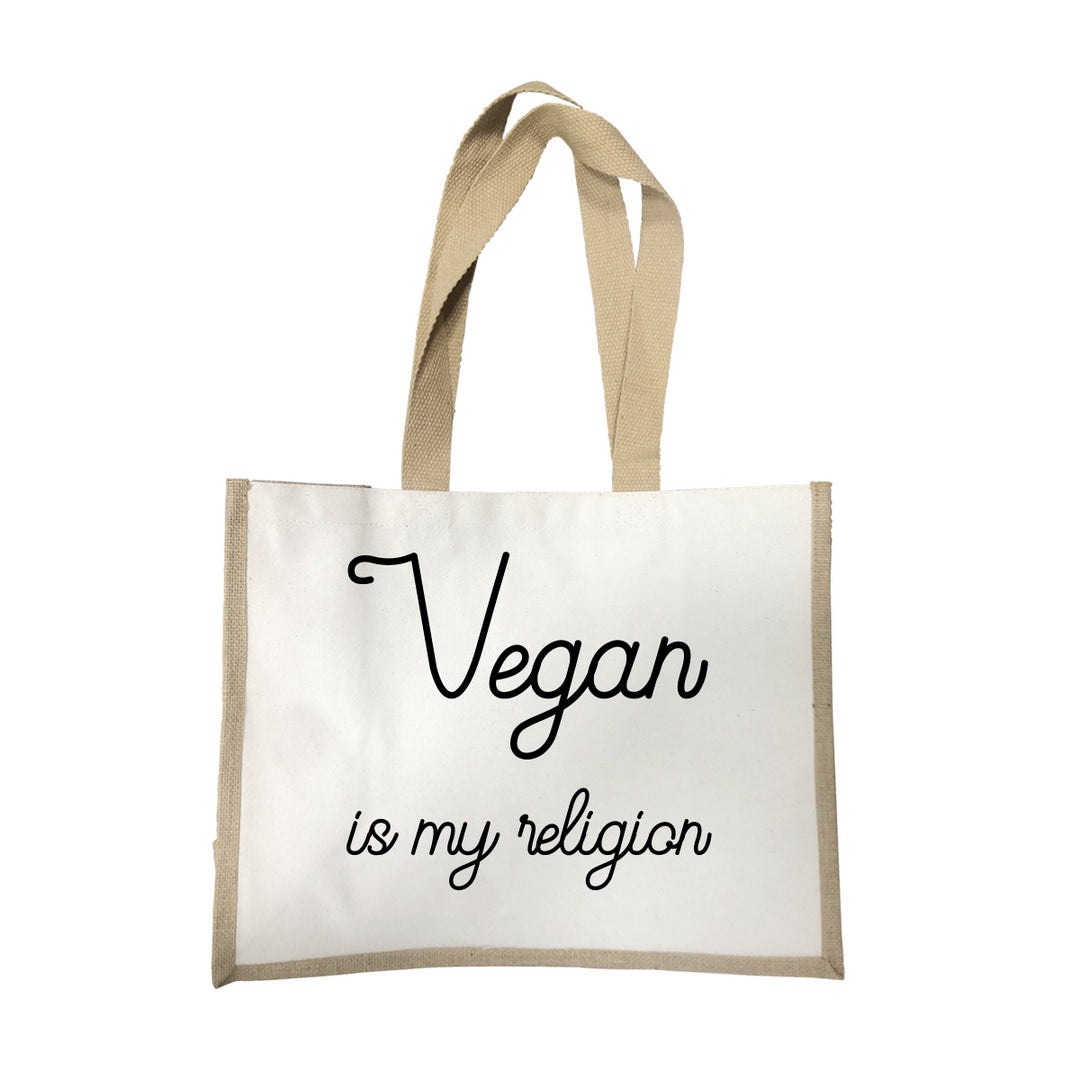 Grand sac Vegan is my religion écru