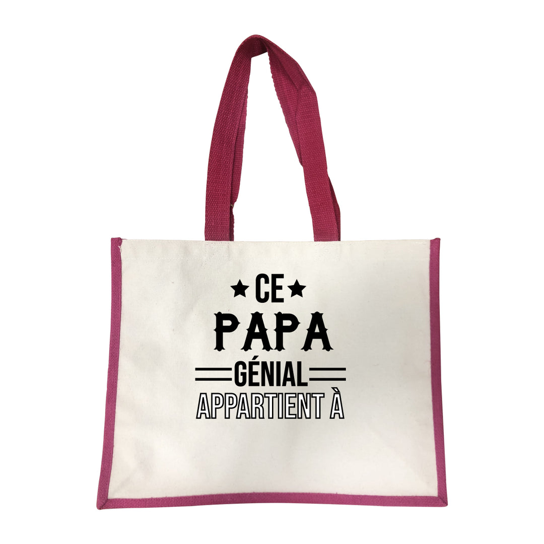 Grand sac Ce papa genial appartient a rose
