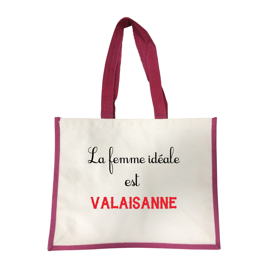 Grand sac La femme ideale Valaisanne rose