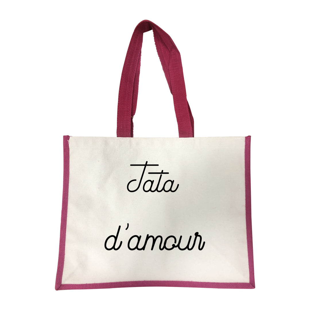 Grand sac Tata d'amour rose