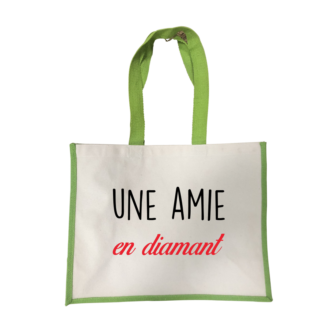 Grand sac Une amie en diamant vert