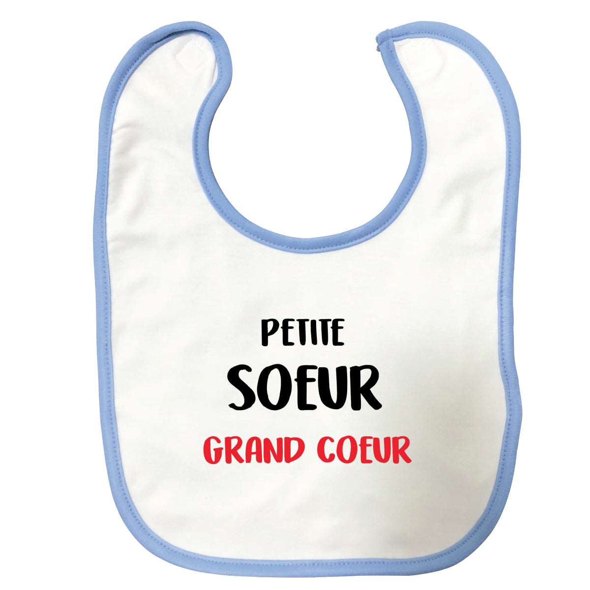 Bavette Petite soeur grand coeur Bleue