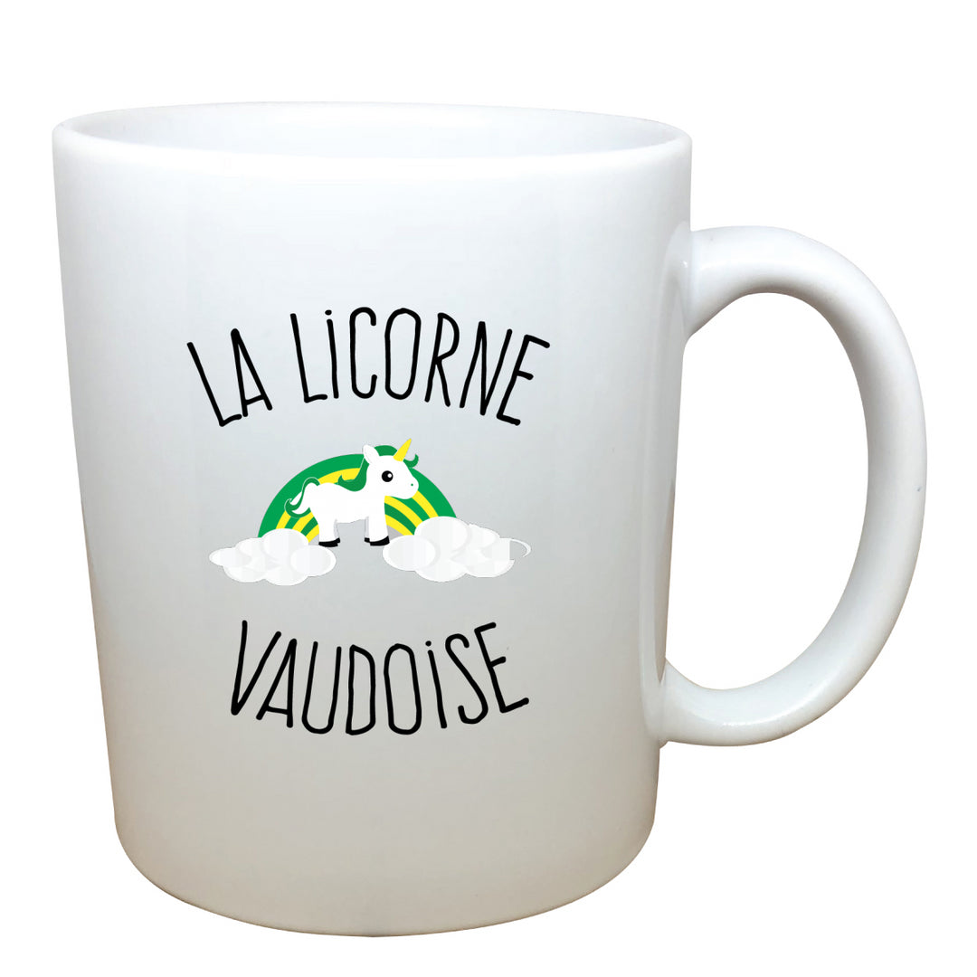 Mug tasse à café et a thé blanche Licorne-vaudoise