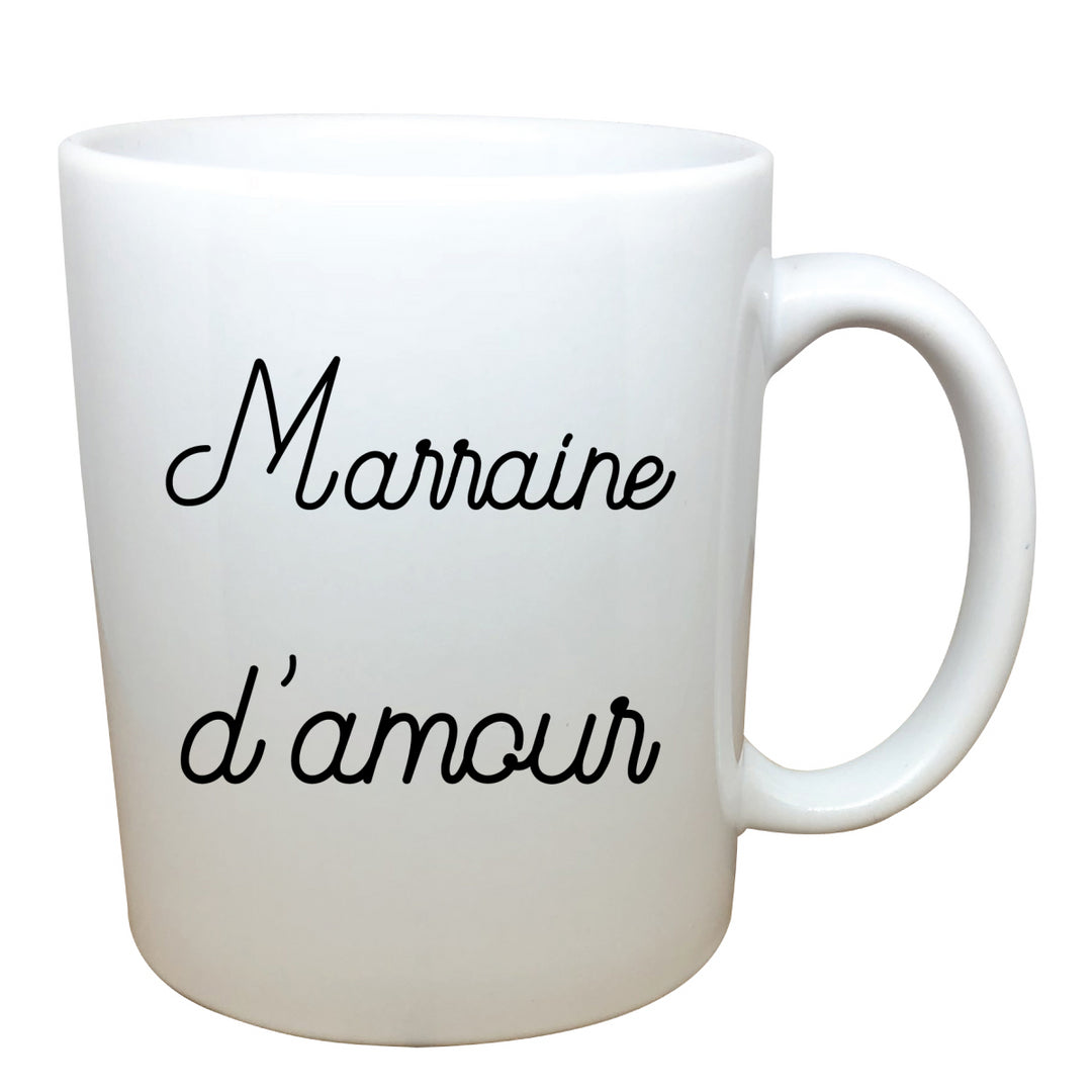 Mug tasse à café et a thé blanche Marraine-d'amour