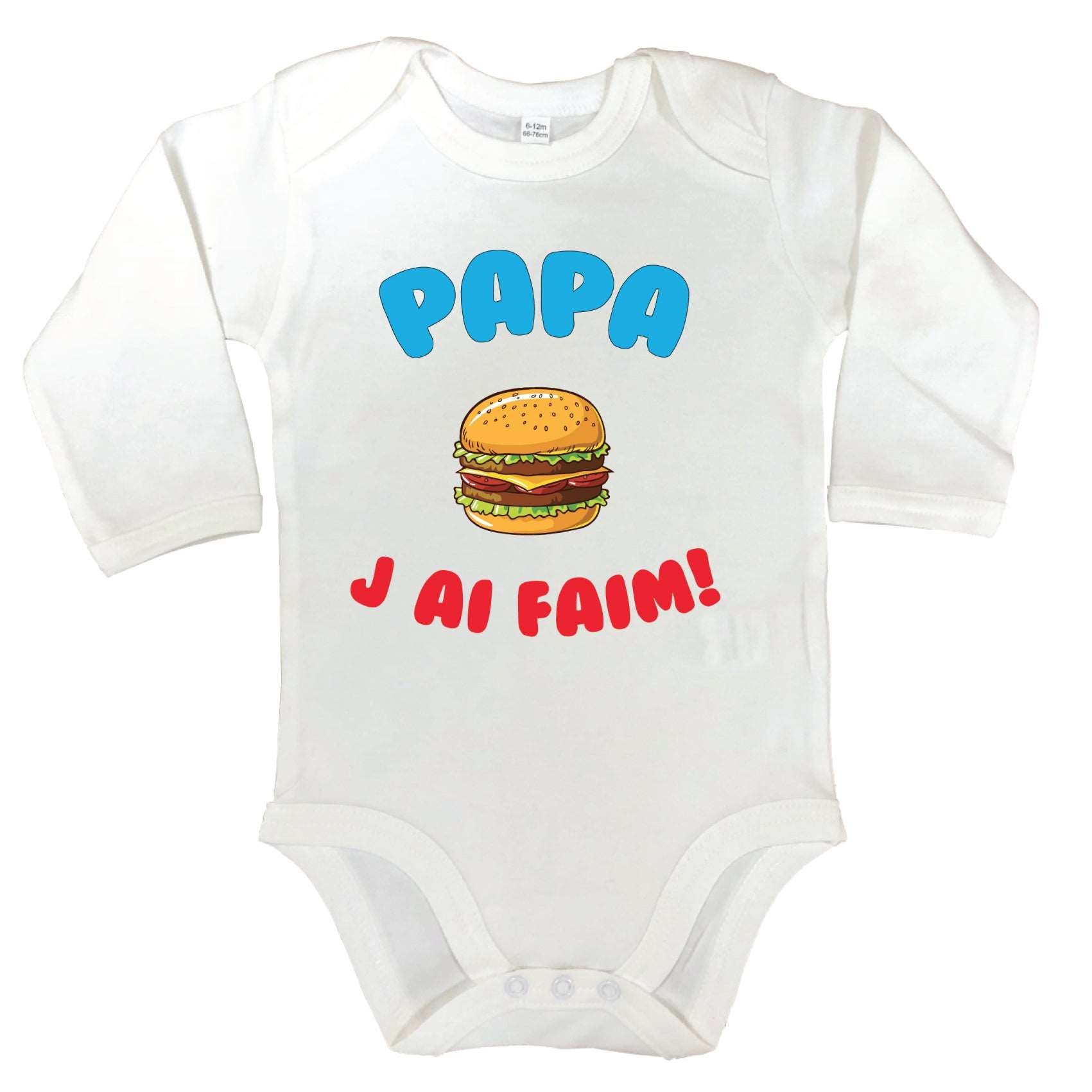 Body manches longues Papa j'ai faim