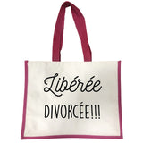 Grand sac en toile Libérée divorcée