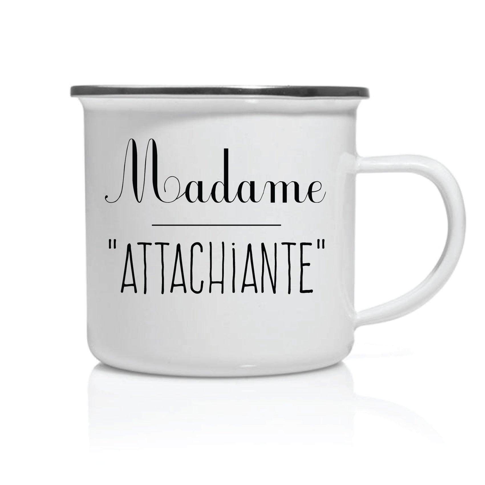 Mug émail Madame Attachiante - L'atelier Suisse