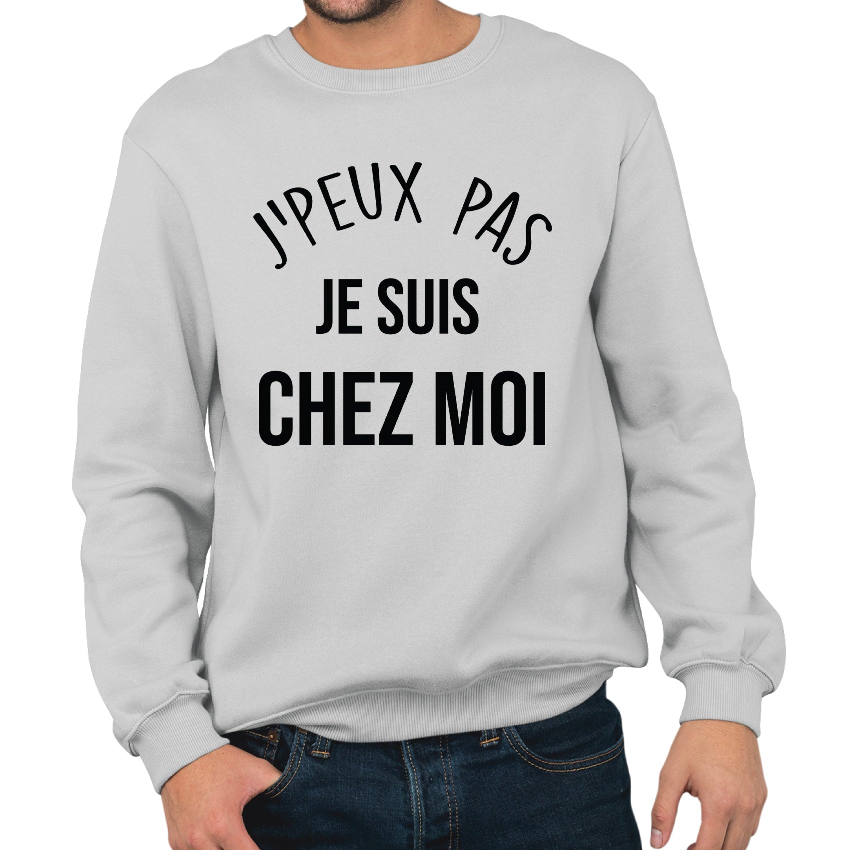 Sweat homme J'peux pas je suis chez moi - L'atelier Suisse