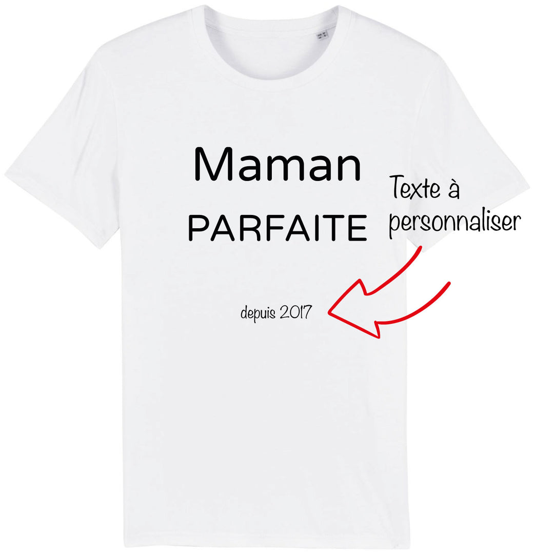 T Shirt Femme Maman parfaite (texte à personnaliser)