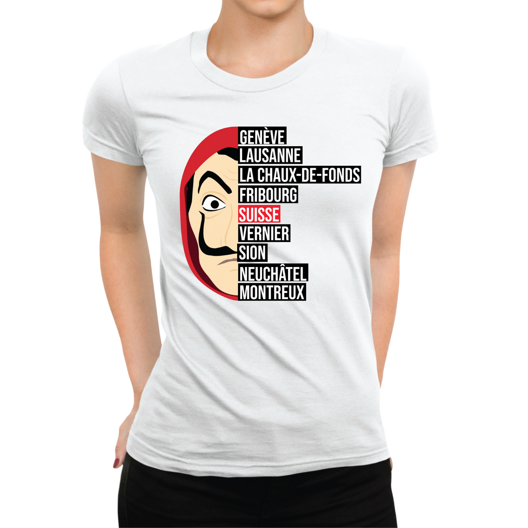 T-shirt femme Casa de Papel Suisse Romande - L'atelier Suisse
